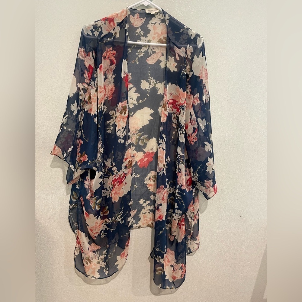 Cotton Candy Navy and Pink Floral Top